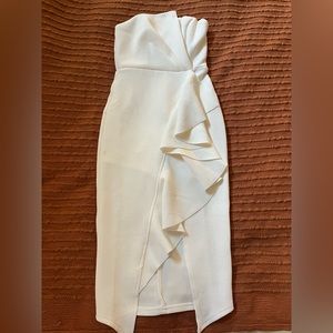 Hello Molly white strapless midi dress